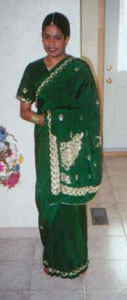 Nadia in a Green Dress