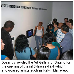 Dozens crowded the Art Gallery of Ontario for the opening of the inTENsion exhibit which showcased artists such as Kelvin Mahadeo