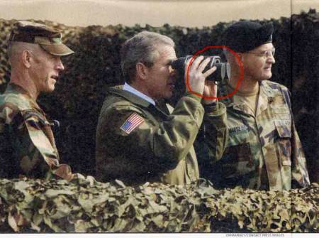 President G.W. Bush With Binoculars